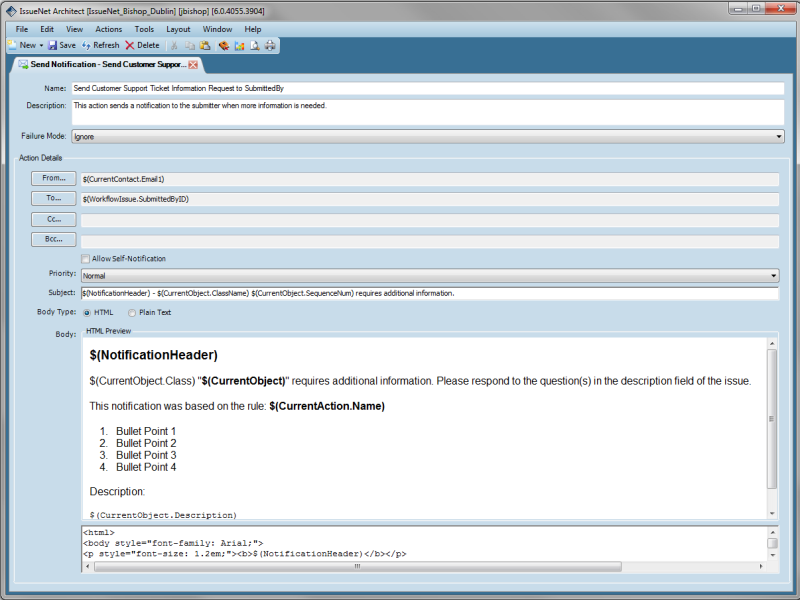 IssueNet Notification Editor